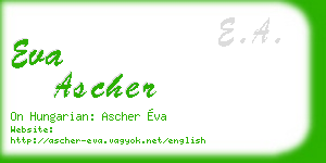 eva ascher business card